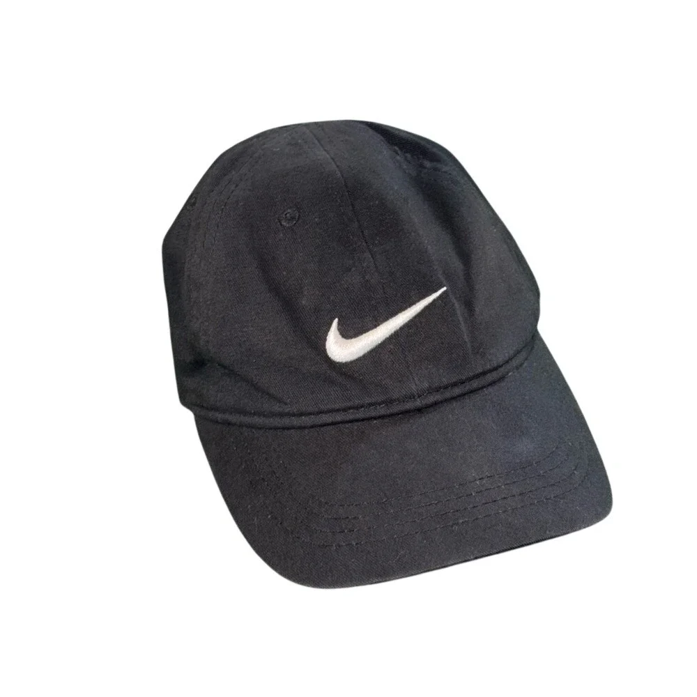 Nike Classic Black Baseball Hat Cap Adjustable Strap Swoosh Logo‎ Child Kids